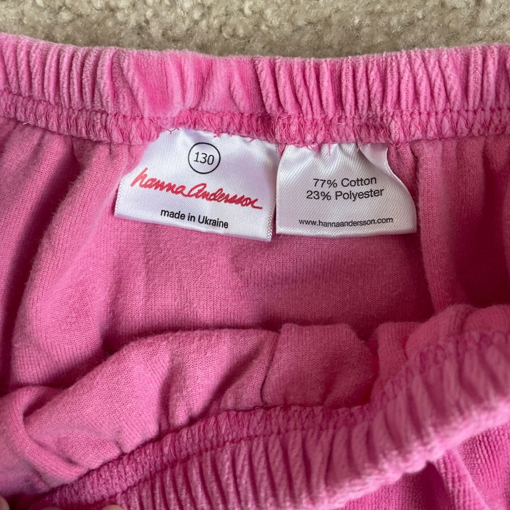 Hanna Andersson Pink Velour Button-Up Top and Skirt Set size 130 - Picture 8 of 8